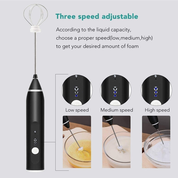 2 in 1 Rechargeable Milk Frother Wand