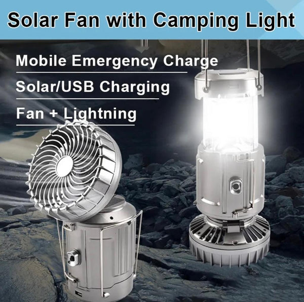 6in1 Solar Fan with Camping Light