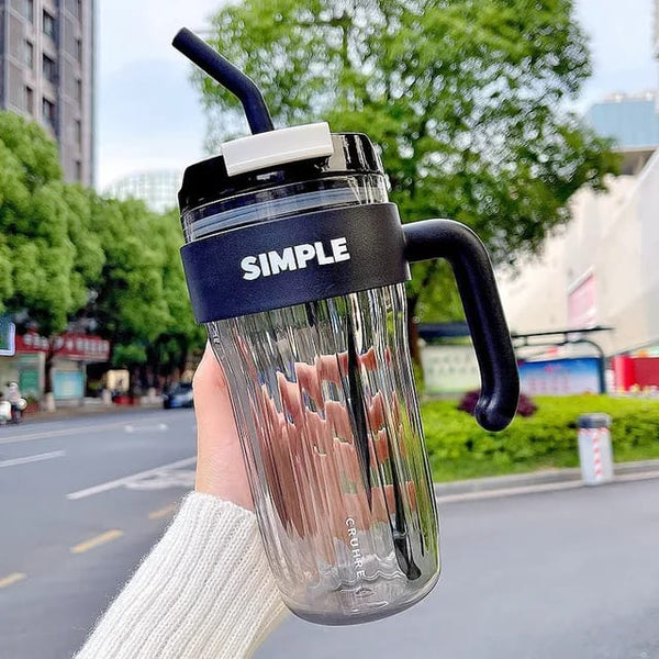 650ML Water Bottle Glass straw