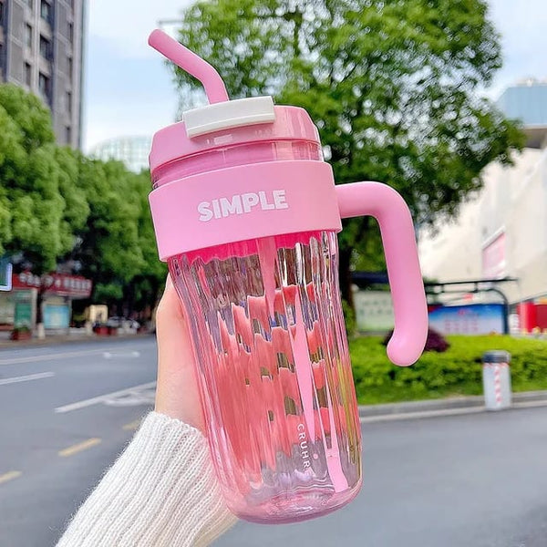 650ML Water Bottle Glass straw