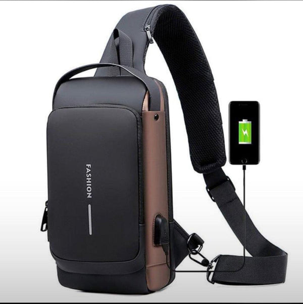 Fashion Men Bag with Lock Waterproof Anti-Theft Chest Bag